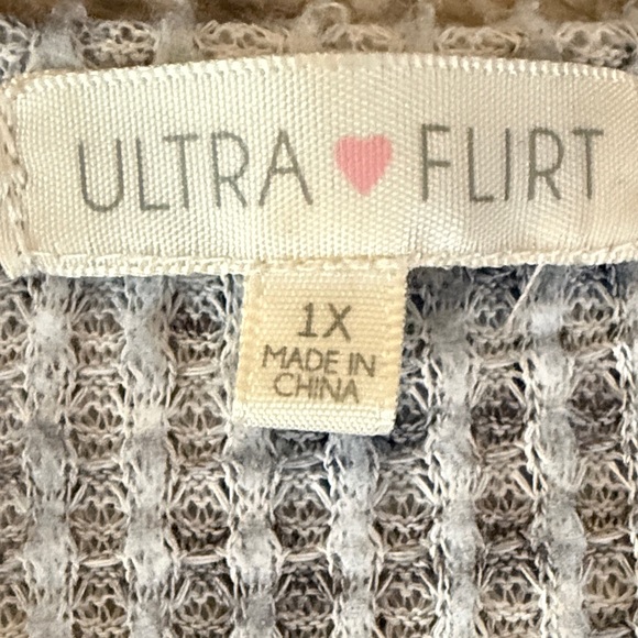 Gray Ruffled Long Sleeve Top - Picture 2 of 3